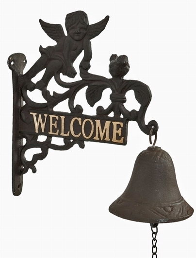 Cloche d'entrée ange et oiseau