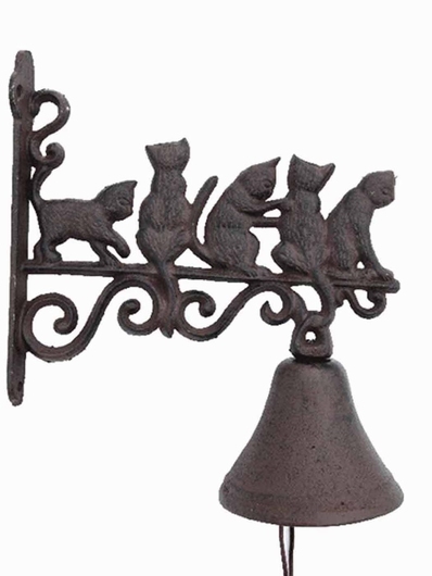 Cloche de porte en fonte 5 chats