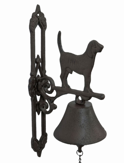 Cloche d'entrée fonte chien