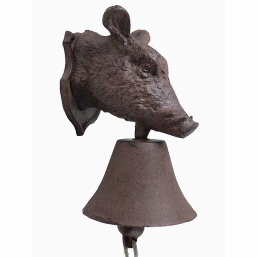 Cloche en fonte motif sanglier