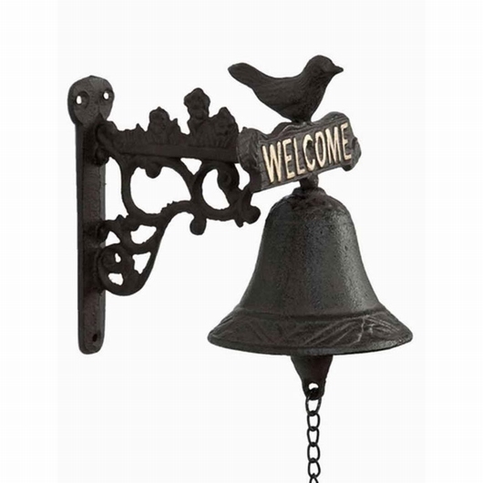 Cloche en fonte motif moineau