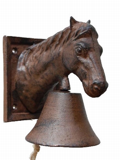 Cloche de porte en fonte cheval