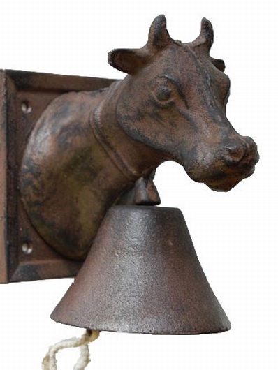 Cloche de porte en fonte vache