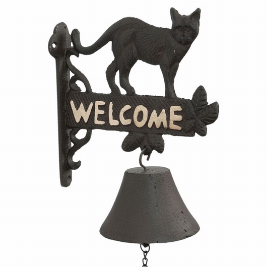 Cloche en fonte motif chat