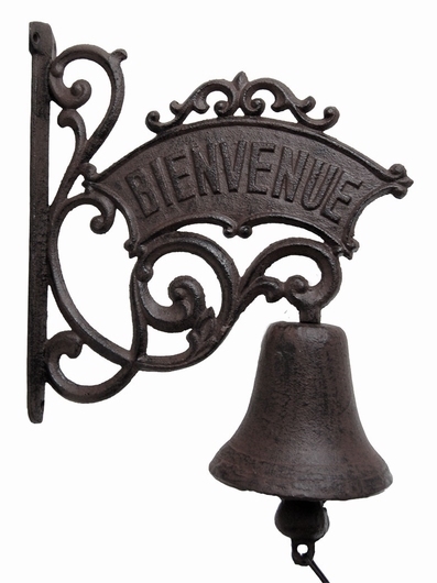 Clochette entrée en fonte - Bienvenue