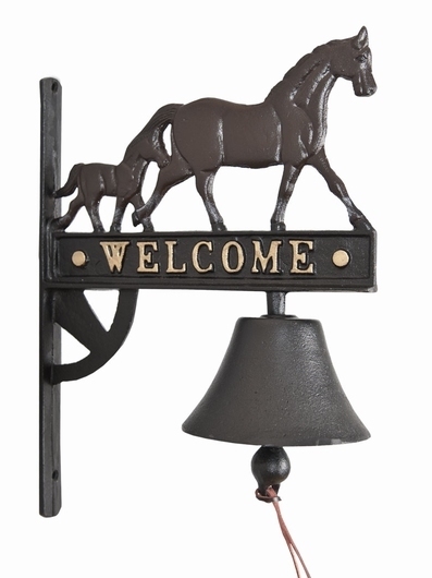 Cloche de portail decor jument