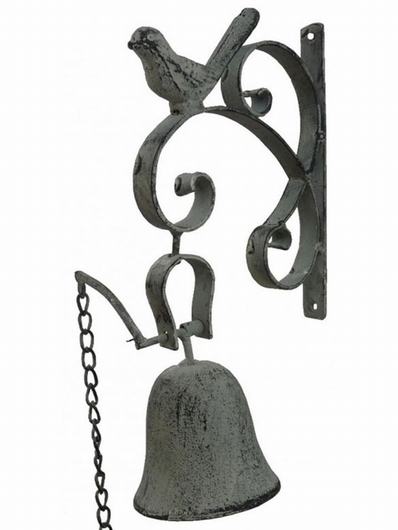 Carillon mural entrée gris motif oiseau