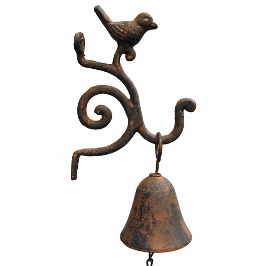 Potence clochette oiseau effet rouillé