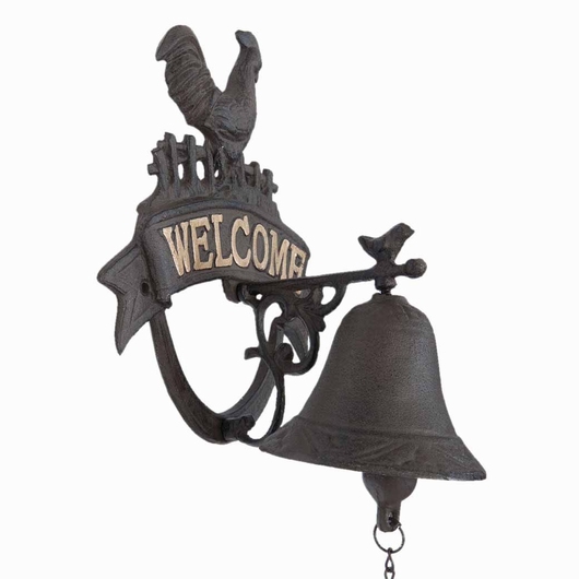 Carillon de porte entrée fonte - coq