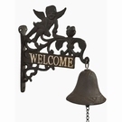 Cloche d'entrée ange et oiseau