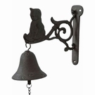 Cloche en fonte motif chaton