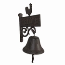 Cloche entrée de portail motif coq 