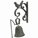 Carillon mural entrée gris motif oiseau 